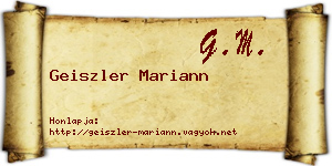 Geiszler Mariann névjegykártya